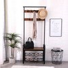 QingMoon Coat Rack, Hall Tree with Shoe Bench, Multifunctional Mudroom Storage with 9 Removable Hooks and a Hanging Rod for Entryway and Porch - 3 of 4