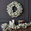 Christmas Snowy Lambs Ear and Holly Berry 9ft Garland-White - 4 of 4