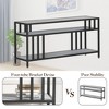 58" TV Stand for Television up to 60 Inch, Entertainment Center with 6-Tier Open Shelves, TV Media Console Table Quadruple-Tube Support - 4 of 4