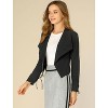 INSPIRE CHIC Women's Open Front Long Sleeves Cropped Length Blazer - 2 of 4