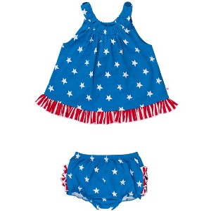 RuffleButts Baby/Toddler Knit Swing Top and Bloomer Set - 1 of 4