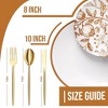 Earthtrends 200 Pc Thanksgiving Plastic Dinnerware Set – Serves 40 with Gold Silverware, 10" Dinner Plates & 8" Dessert Plates in Pomegranate - 4 of 4