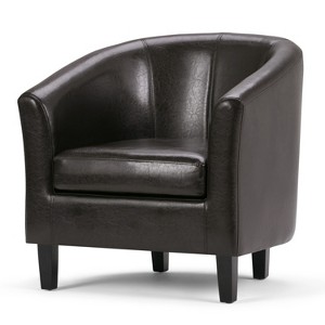 Parker Tub Chair Brown Faux Leather - Wyndenhall, Dark Brown