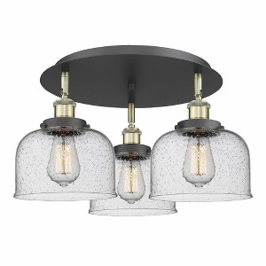 Bell - 3 Light Flush Mount In Art Deco Style-9.25 Inches Tall and 19.75 Inches Wide - 1 of 1