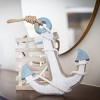 17.3" x 10" Wooden Anchor Wall Decor White/Light Blue - Stonebriar Collection - 4 of 4