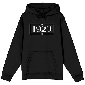 Yellowstone-1923 With A Border Long Sleeve Black Adult Hooded Sweatshirt - 1 of 3
