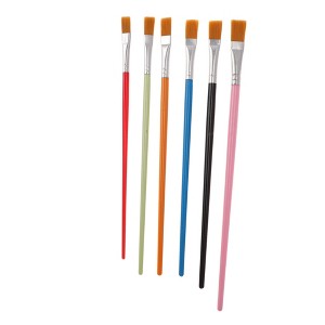 Unique Bargains Flat Brush for Watercolor Nylon Metal Plastic 6 Pcs - 1 of 3