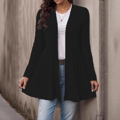 Womens Knit Cardigan Long Sleeve Open Front Casual Cardigan