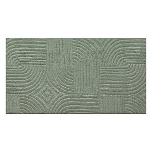 TOWN & COUNTRY EVERYDAY Stone Geo Curve Soft Felt Everwash®, Machine Washable Area Rug with Non-Slip Backing, Geometric Rug, Sage Green, 1'7"x2'11" - 1 of 4