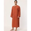 Lars Amadeus Men's Cotton Side Split Long Sleep Nightgown with Pockets - 3 of 4