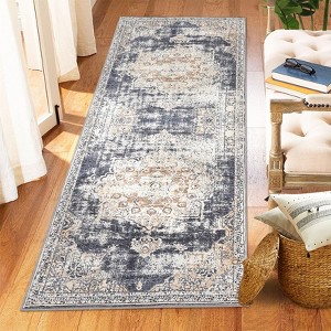 Area Rug - Low Profile Pile with Non-Slip Rubber Backing, Vintage Indoor Carpet for Living Room, Dining Room, Bedroom, and Office - 1 of 4