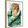 Amanti Art Animal Watercolor Art Bird Sleeping Owl by Justyna Jaszke Framed Canvas Wall Art - 2 of 4