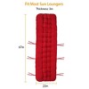 NewHome"67x22 Inch Chaise Lounger Cushion for Recliner, Rocking Chair, Sofa, and Deck Chair - Outdoor Mat"CoffeeGreyPurple&Red - 2 of 4