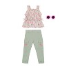 Little Lass Toddler Girls 2 Piece Culottes Set with Accessory, Desert Sage - 2 of 4