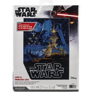 Dimensions Star Wars Counted Cross Stitch Kit 11"X14"-Luke & Princess Leia - 1 of 3