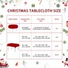 Christmas Tablecloth, Simple Snow Stick Figure Washable Table Cover, Holiday Decorative Dining Table Cover for Party Picnic Dinner Decor - 4 of 4