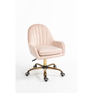 NicBex Adjustable Height Velvet Home Office Desk Chairs with Universal Wheels for Work Study Vanity - 1 of 4
