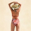 Women's Retro Floral Pattern Front Cut Out One-Piece Swimsuit - Cupshe - 3 of 4