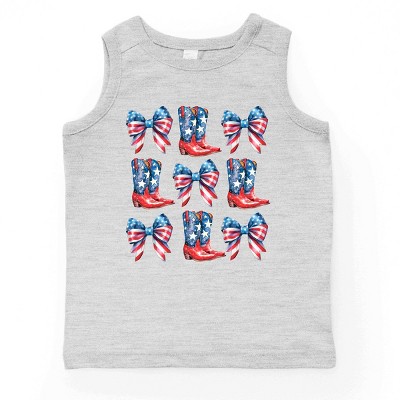The Juniper Shop Patriotic Boots Stacked Coquette Youth Tank Top