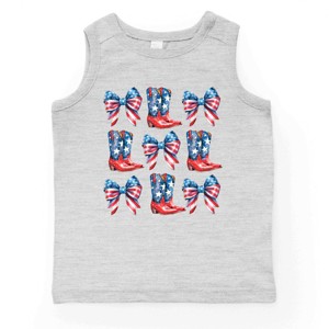 The Juniper Shop Patriotic Boots Stacked Coquette Youth Tank Top - 1 of 4