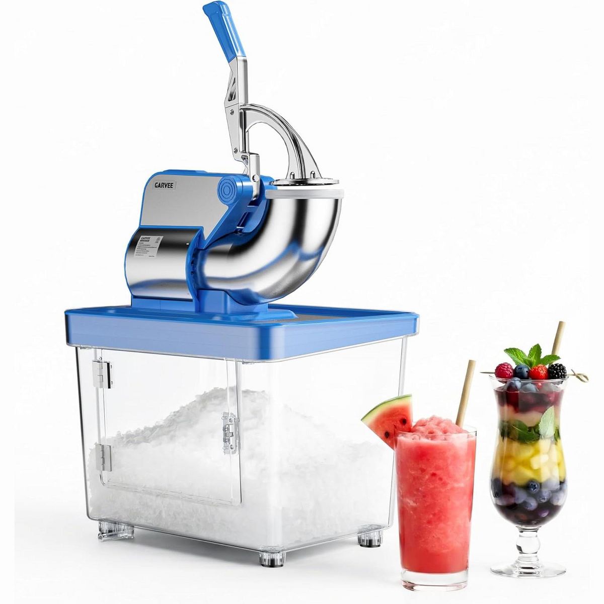 Garvee Snow Cone Machine, 1450RPM High Efficiency Ice Shaver, Heavy-Duty Blades, Multi-Purpose for Indoor Commercial & Home Use - thumbnail 7