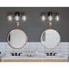 Progress Lighting Hansford 3-Light Bath Vanity Fixture, Antique Bronze, Clear Spherical Shade - 4 of 4