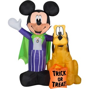Disney Airblown Inflatable Vampire Mickey Mouse and Pluto, 5 ft Tall, Purple - 1 of 4