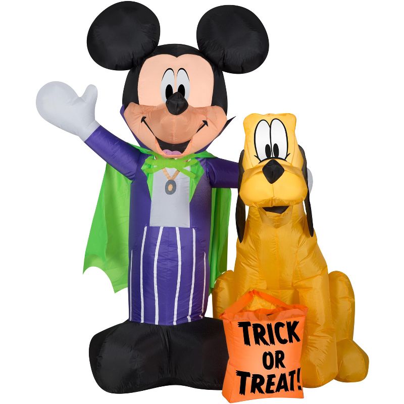 Disney Airblown Inflatable Vampire Mickey Mouse and Pluto, 5 ft Tall, Purple, 1 of 5