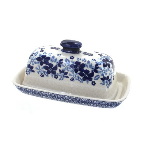 Blue Rose Polish Pottery Elizabeth Butter Dish : Target