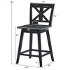 Costway 4PCS Swivel Bar Stools w/ Footrest Counter Height Chairs for Home - 3 of 4