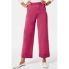 Coolmee Women's High Waisted Cropped Wide Leg Stretchy Straight Pants Trousers with Pockets - 2 of 4
