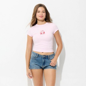 Women's Short Sleeve Cherry Baby T-Shirt - Wild Fable™ - 1 of 3