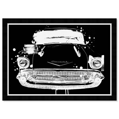 19" x 13" Vintage Car Noir Transportation Framed Wall Art Black - Hatcher and Ethan