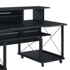 Acme Furniture Megara 72" Decorative Bookshelf Cherry and Black: Sturdy Metal Frame, Wood Composite Surface, Open Storage Shelf - 3 of 4