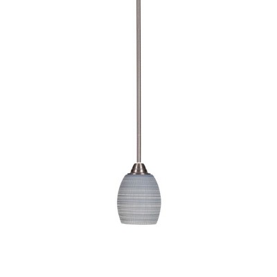 Toltec Lighting Paramount 1 - Light Pendant in  Brushed Nickel with 5" Gray Matrix Shade