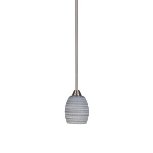 Toltec Lighting Paramount 1 - Light Pendant in  Brushed Nickel with 5" Gray Matrix Shade - 1 of 1