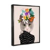 Stupell Industries Bold Floral Design Grey Cat Striped Sweater - 3 of 4