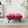 Teddy Velvet Convertible sofa couch, Folding Futon Couch Sofa Bed, with Metal Legs for Living Room, for Compact Living Space,Dorm,Apartment,Bedroom - 2 of 4
