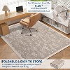 Washable Floral Runner Rug, Non-Slip, Low-Pile, Scalloped Pattern for Kitchen, Hallway, Laundry, Bathroom - 4 of 4