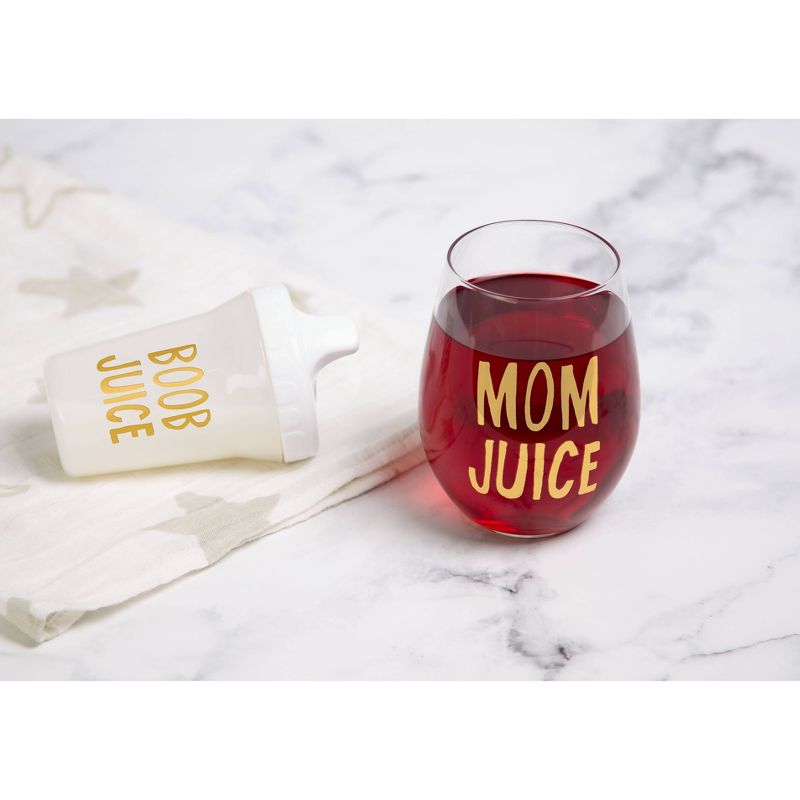 Pearhead Mom Juice Wine Glass and Baby Bottle, 4 of 6