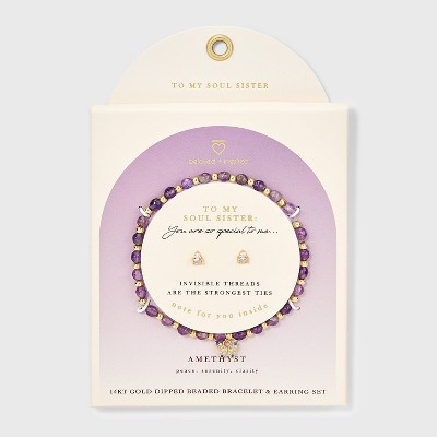 Beaded Bracelet and Stud Earring Set 2pc