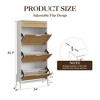 Shoe Cabinet, Shoe Storage with 3 Flip Doors, Natural Rattan Shoe Rack with Adjustable Shelf, 1 Drawer, Shoe Organizer Cabinet for Entryway - 2 of 4