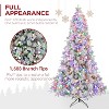 Vivatrees 7.5 Ft Prelit Artificial Christmas Tree, 10 Lighting Modes with Multi Colors Snow Flocked Xmas Tree with Red Berries, Metal Stand, White - 4 of 4
