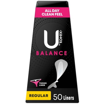 U by Kotex Balance Daily Wrapped Thong Panty Liners - Light Absorbency - Regular Length - 50ct