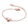 Guili Minimalist Heart Charm Chain Bracelet in White, Gold, or Rose Gold – Dainty, Versatile Accessory for Layering or Adding Romance. - 2 of 3