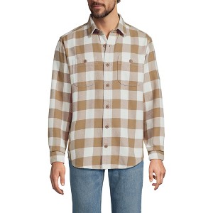 Lands' End Men's Authentic Flannel Shirt with Corduroy Collar - 1 of 4