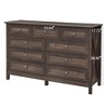 Grungis Wood Rustic Drawer Storage Cabinet,Modern Horizontal Storage Organizer with 9 Drawers and Silver Handle for Bedroom Living Room - 4 of 4