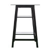 NicBex Computer Desk Reading Table with 2 Open Shelves&Tempered Glass Top,Minimalist Home Office Desk for Study&Office,Home Workstation,Black - 4 of 4