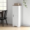 HOMCOM Farmhouse Storage Cabinet with Adjustable Shelf, Single Barn Door Accent Cabinet for Living Room, Floor Pantry Cabinet, White - 2 of 4