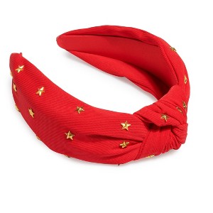Stars Knotted Headband, Red - 1 of 4
